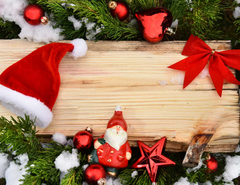 圣诞节装饰和圣诞帽子