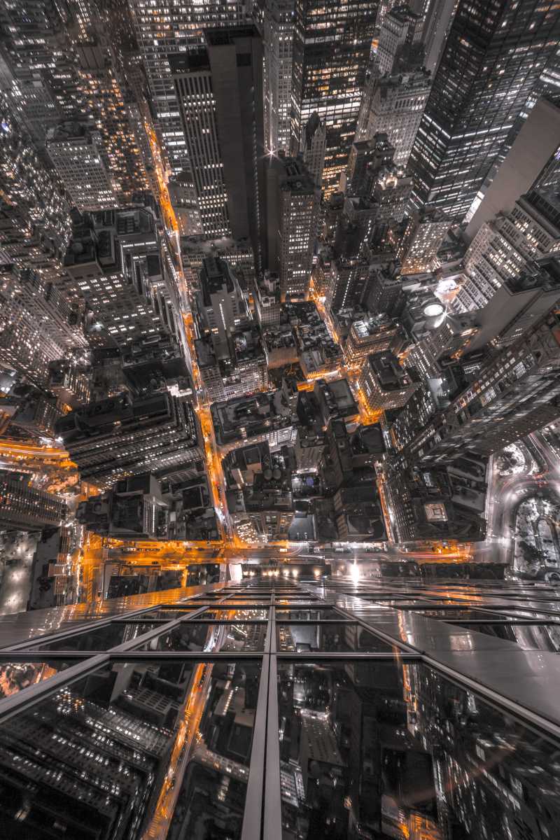 城市夜晚俯视图片