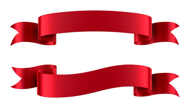 白色背景下的装饰彩带横幅