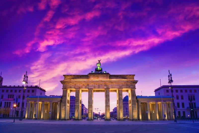 柏林日落的美丽景色