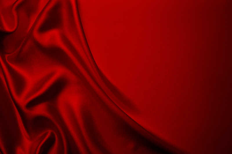红色丝绸材质波浪褶皱布料