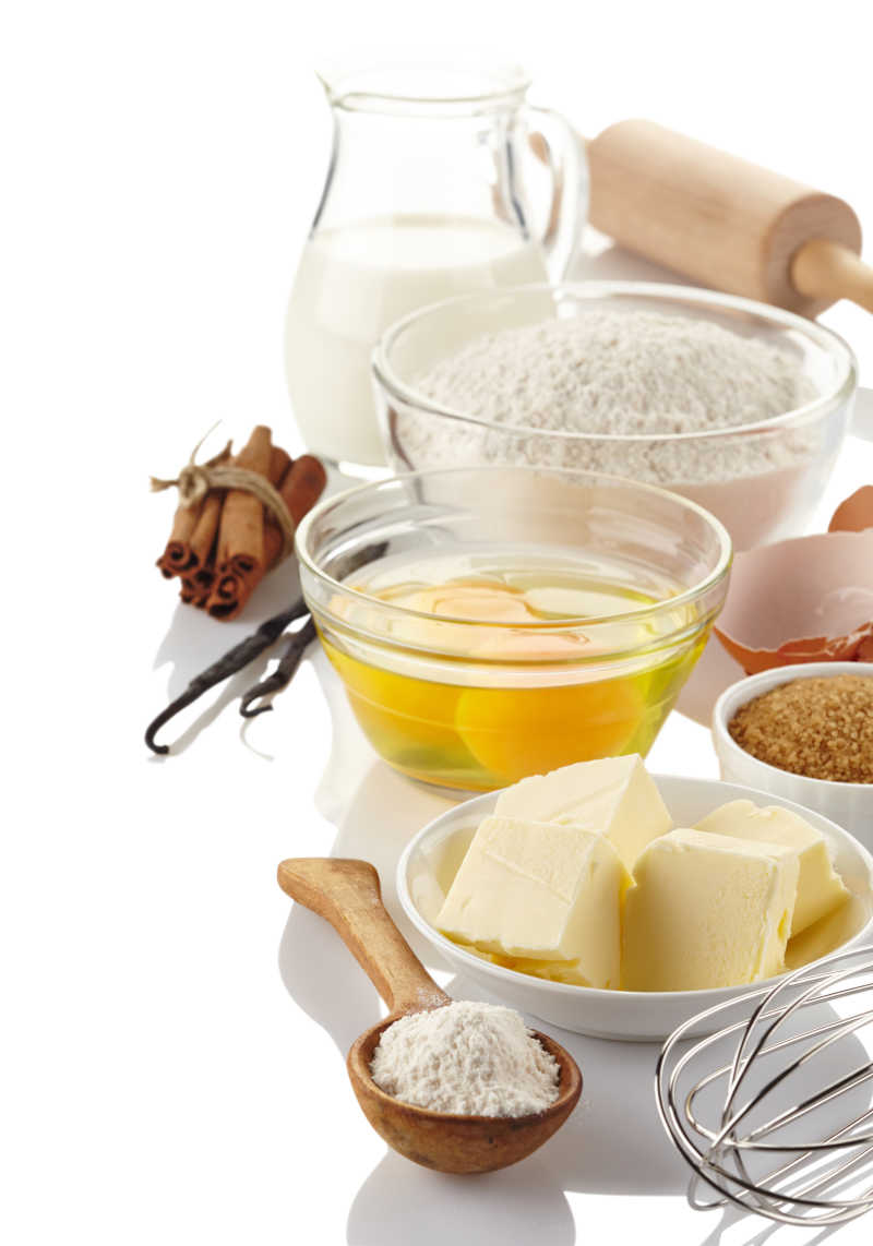 烘焙蛋糕准备的配料