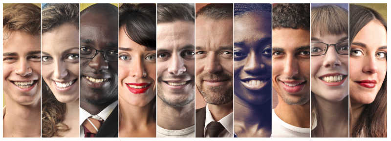 多元文化的微笑拼贴