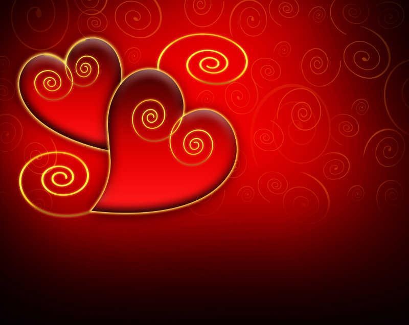 红色背景情人心