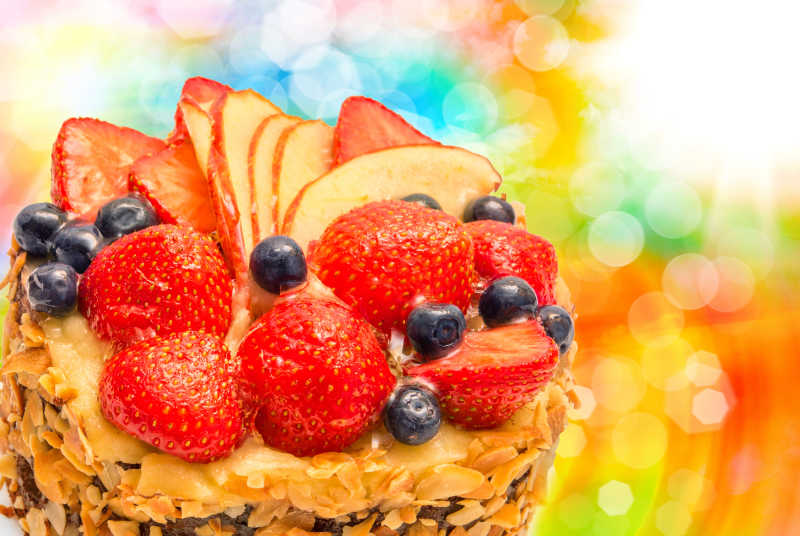 水果坚果蛋糕特写