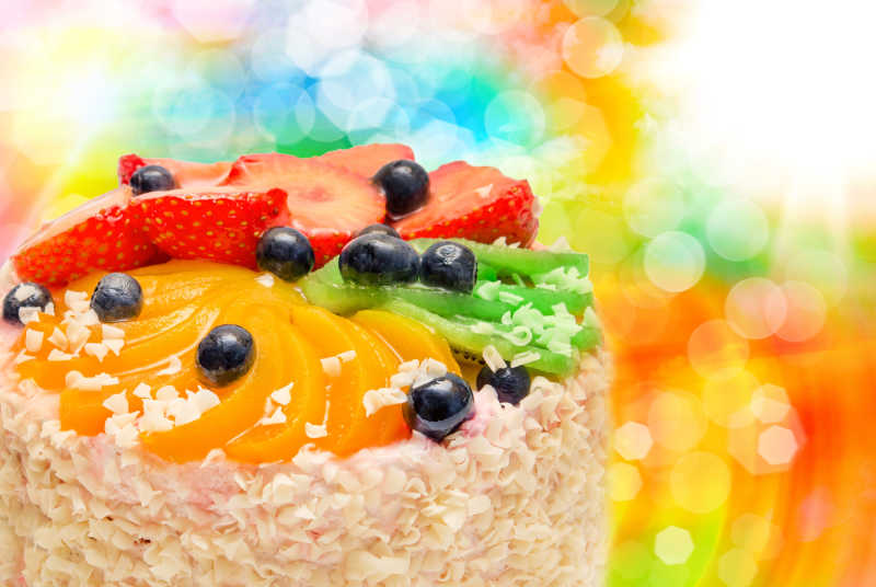 水果什锦蛋糕特写