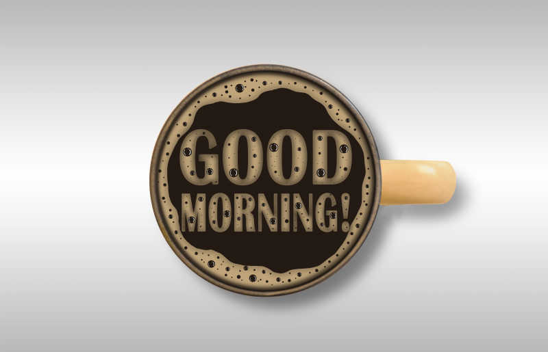 灰白色背景下的一杯咖啡