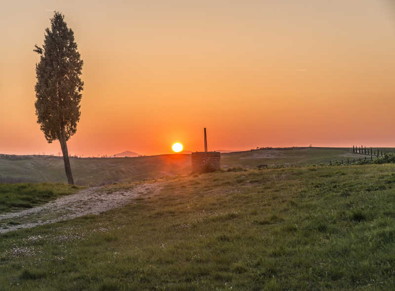 夕阳下的田野风光