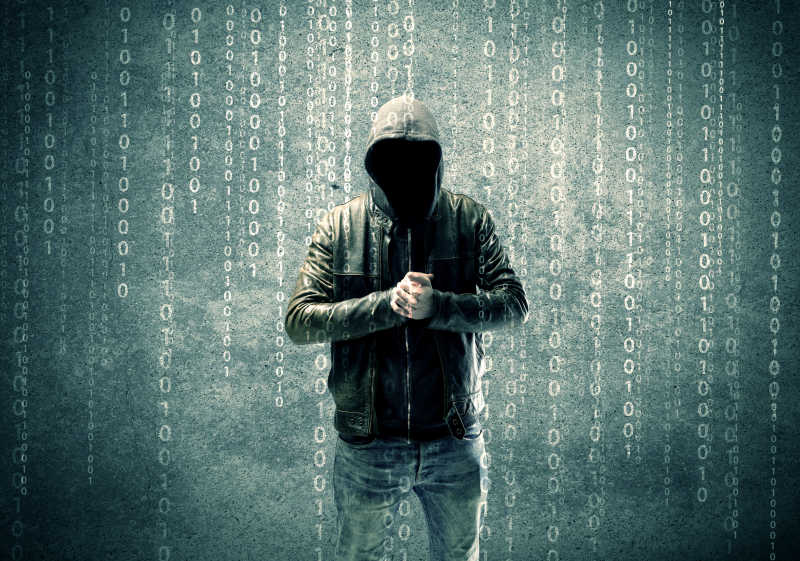 穿着皮衣的黑客