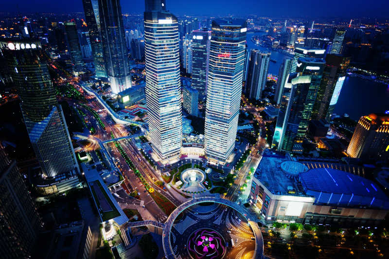 上海的美丽城市夜景