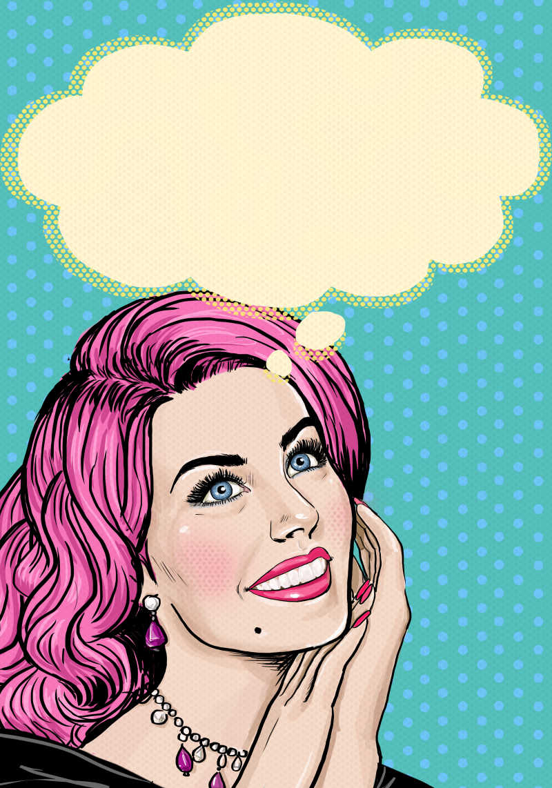 漫画中的女人海报背景