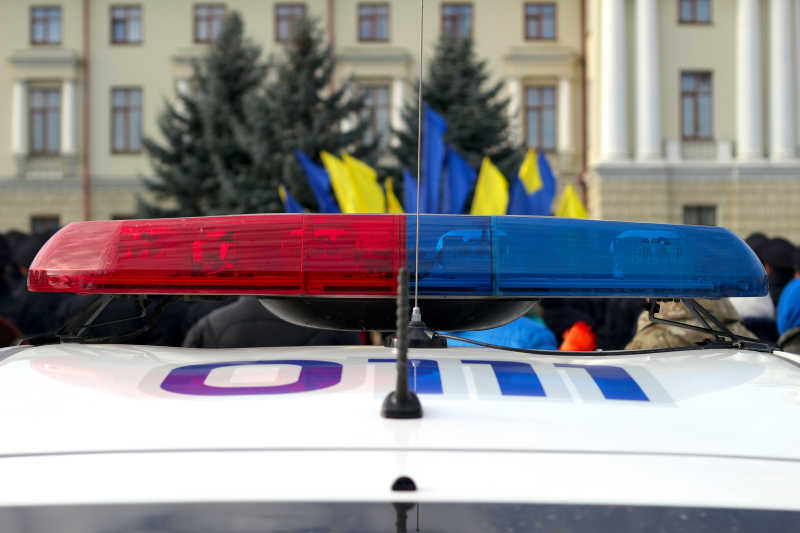 乌克兰警车上的闪光警报器