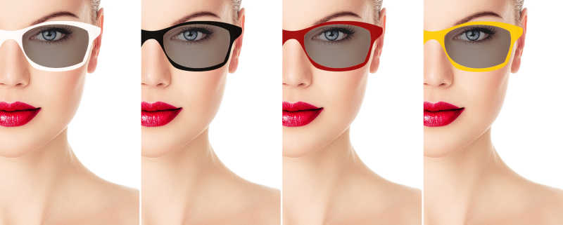 带着各色太阳眼镜的女人