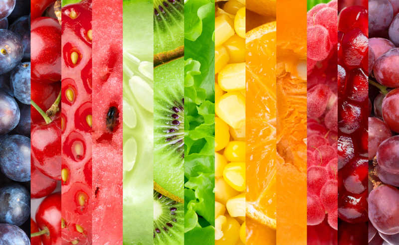 新鲜健康的水果与蔬菜