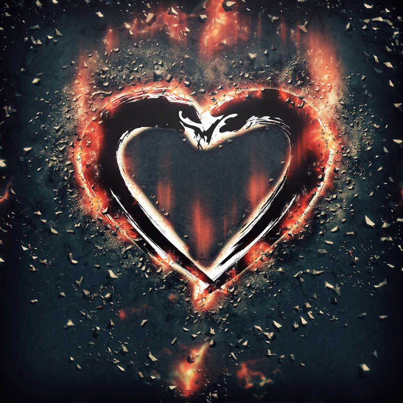 背景虚化的心形