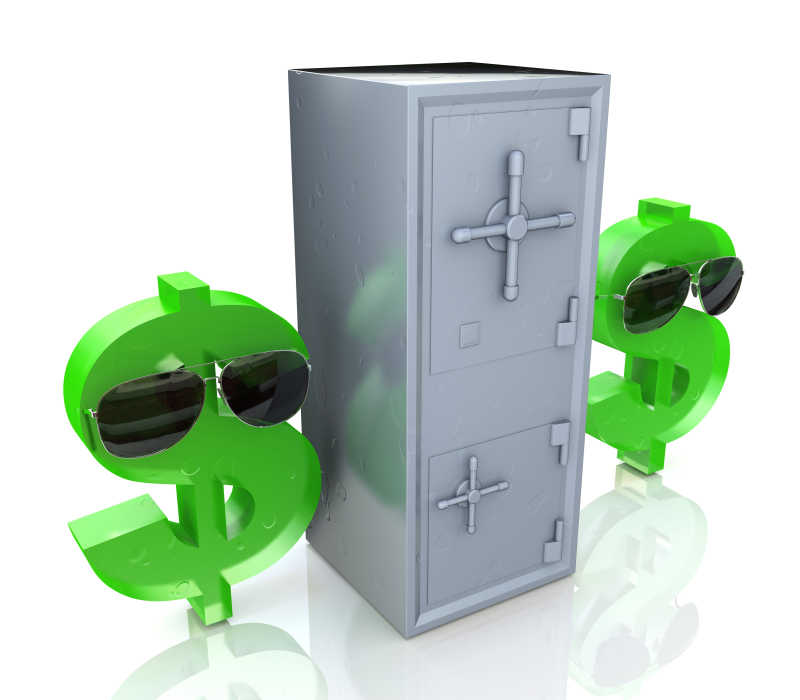 美元与银行保险箱