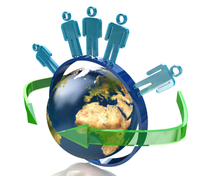 站在地球上面的塑料人