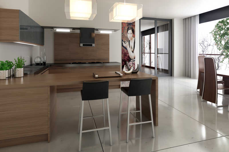 现代简约化厨房设计