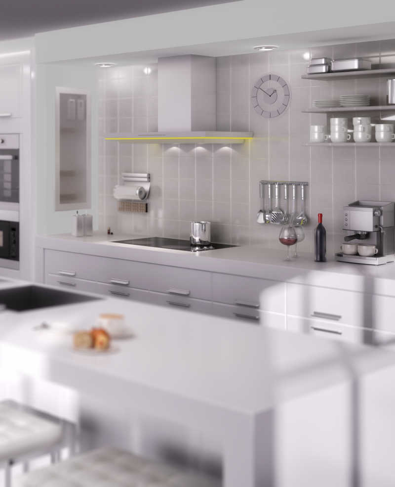现代白色厨房