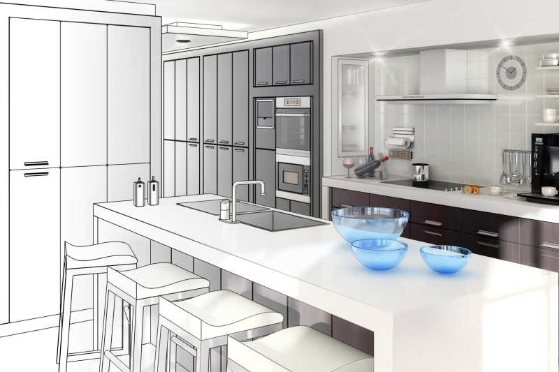 现代厨房简约设计效果