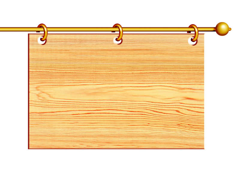 悬挂着的木制广告牌