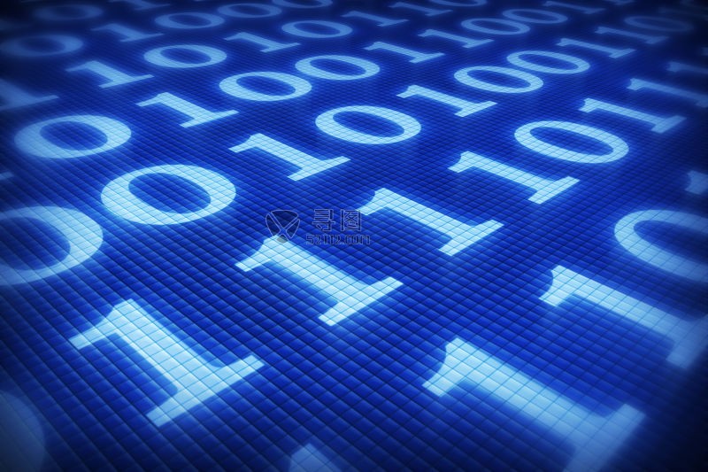 蓝屏幕背景中二进制码