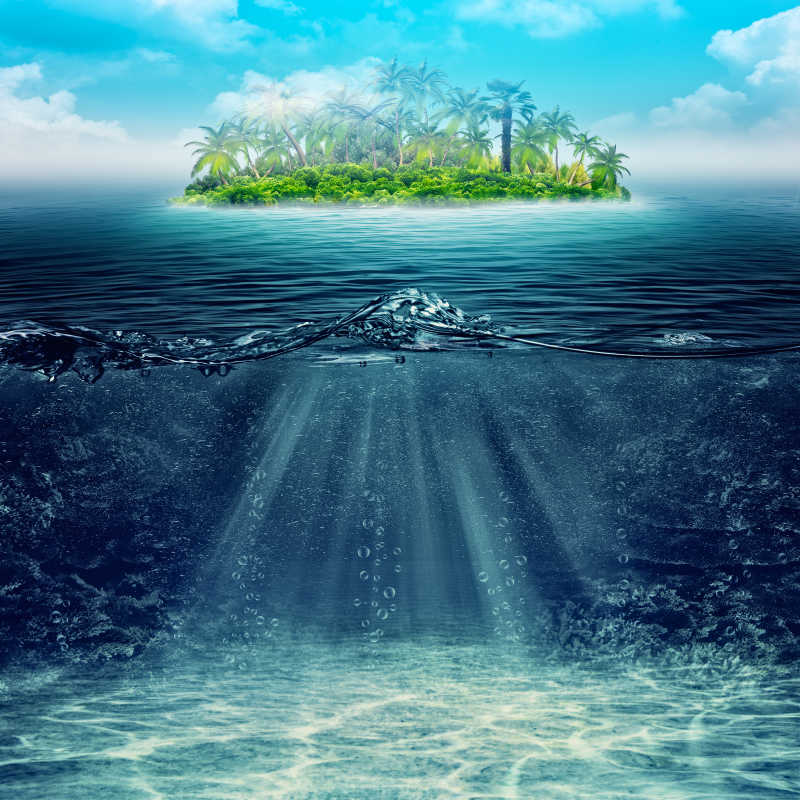 海洋中的小岛背景
