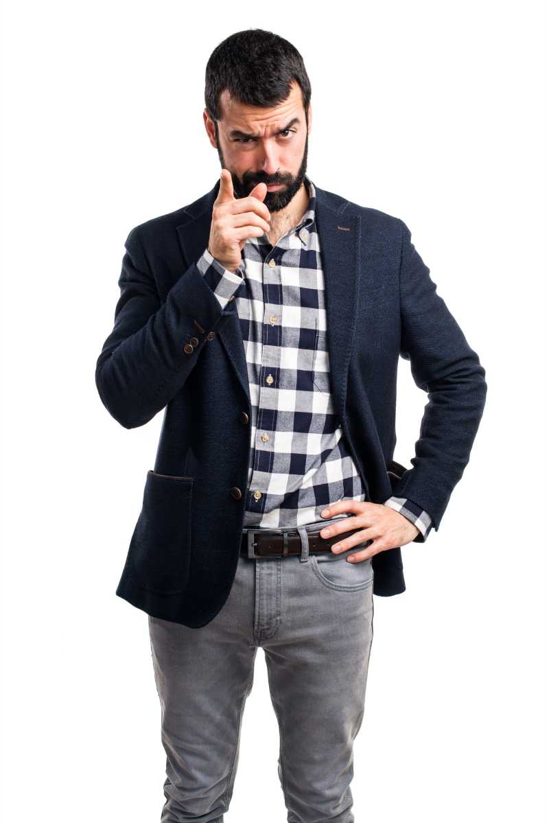 英俊的男人的思考