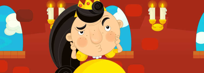 公主在想事情的卡通图