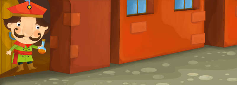 拿着药水的贵族卡通画