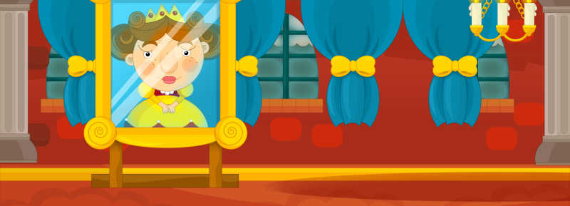 镜子中的公主卡通画