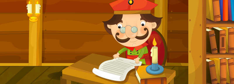 贵族在看手稿卡通画