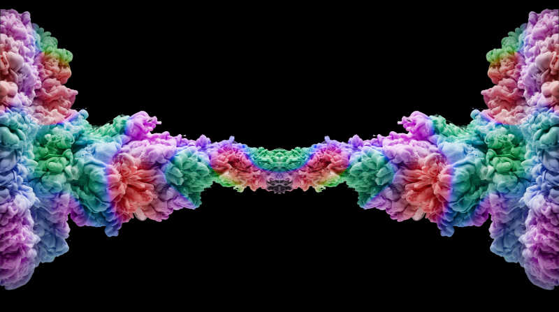 彩色的墨水碰撞