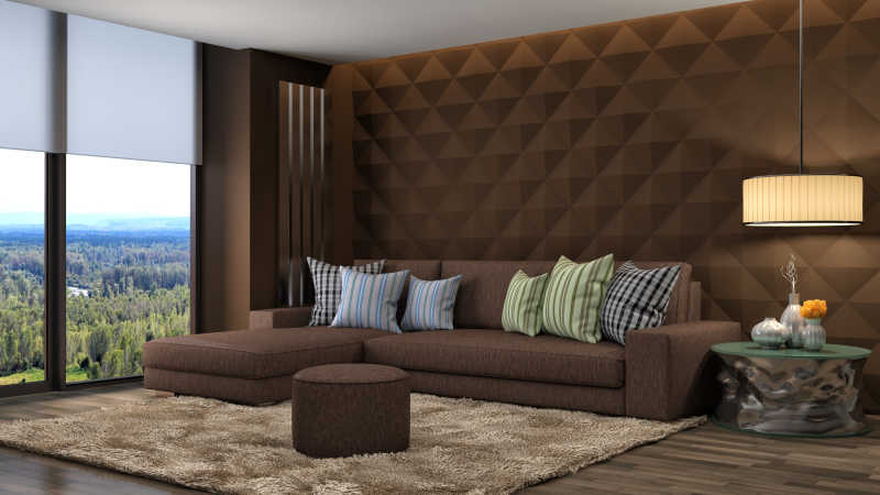 大气的棕色沙发