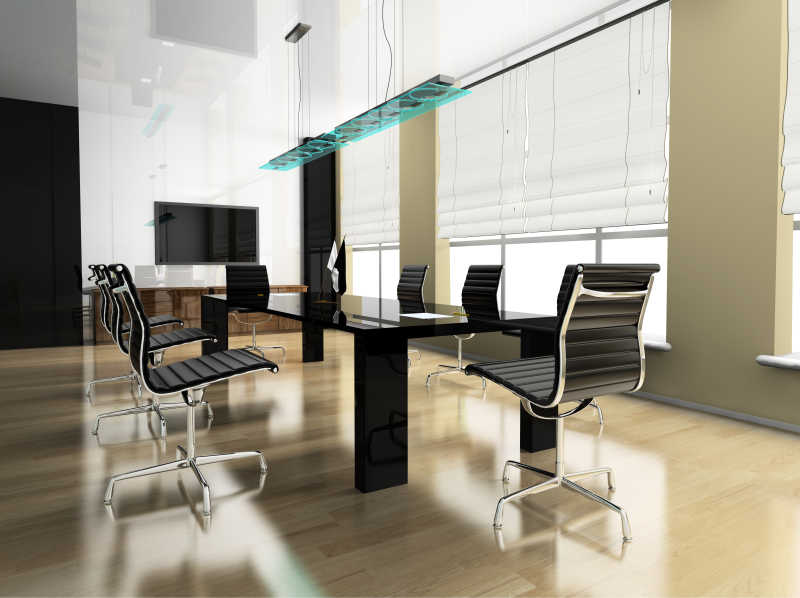 宽敞窗户的办公室室内装修效果