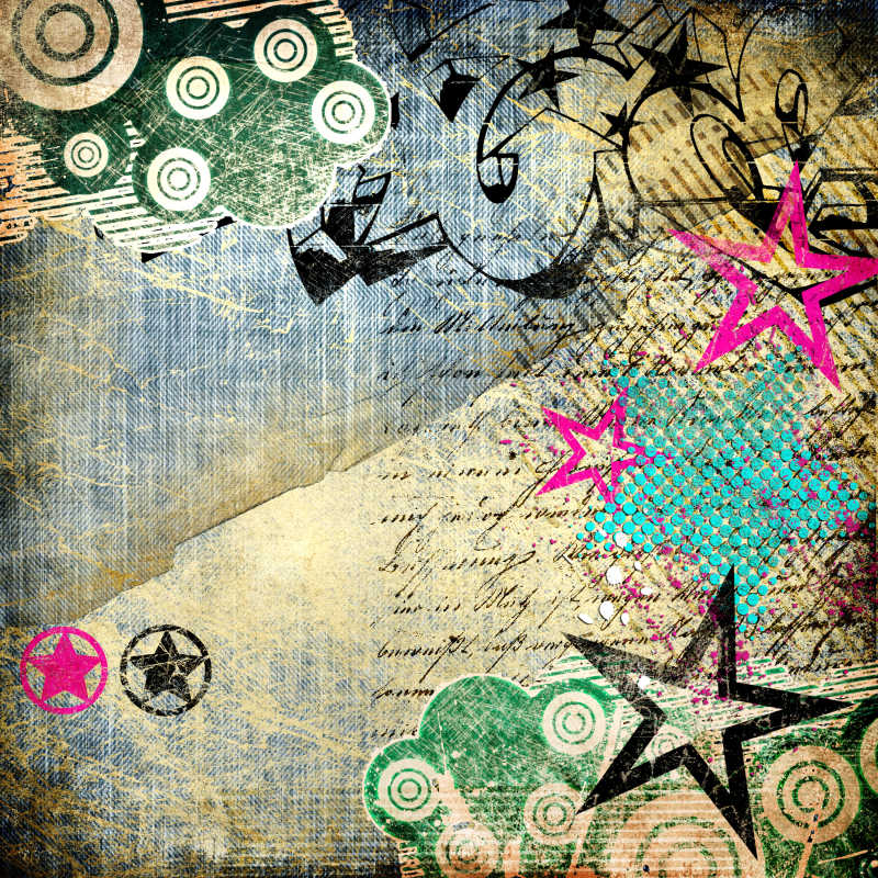 彩色五角星图案纹理背景