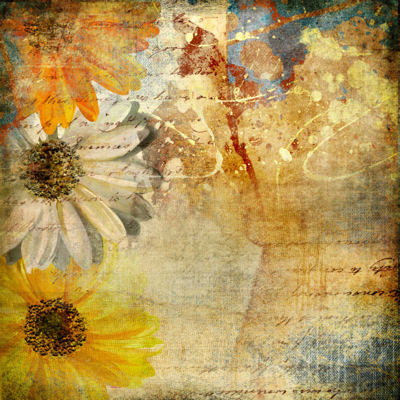 凌乱的花朵艺术背景