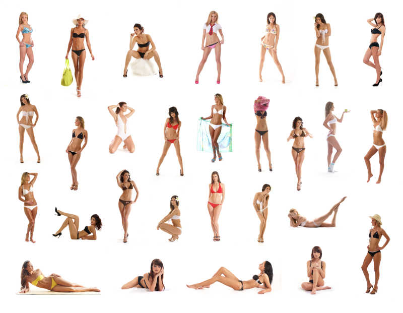 穿比基尼不同姿势的美女