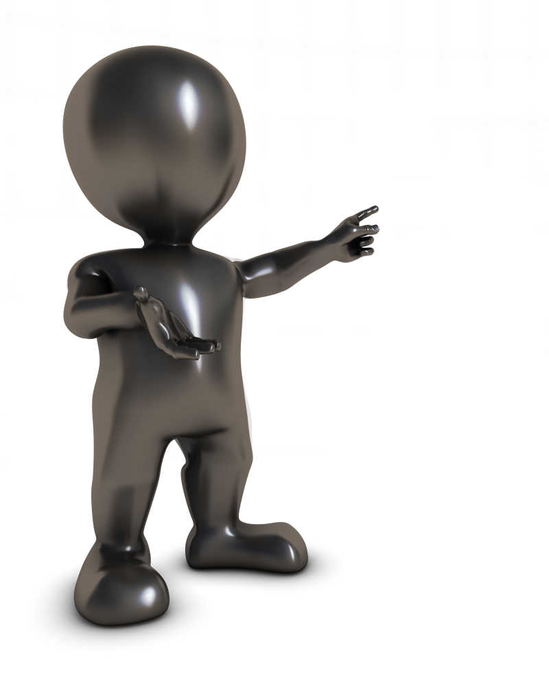 正在进行演讲的三维卡通玩偶