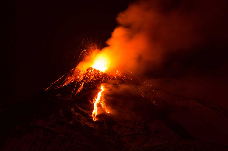 爆发中的埃特纳火山