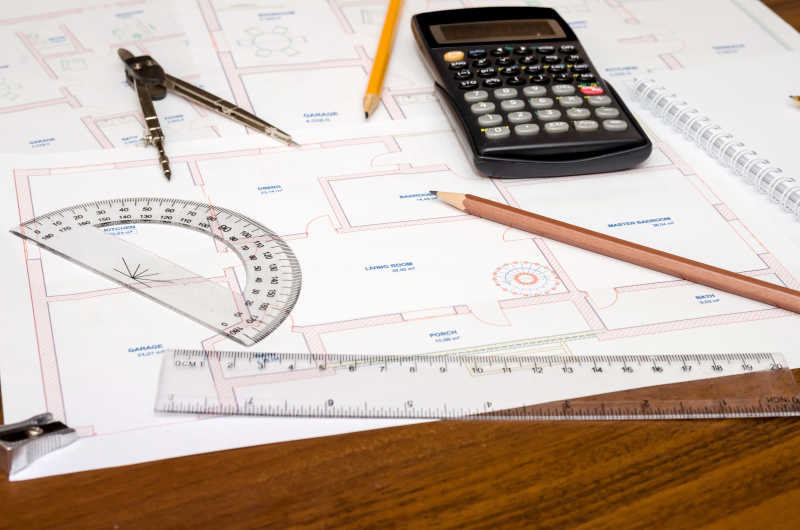 建筑顶视图与测量工具