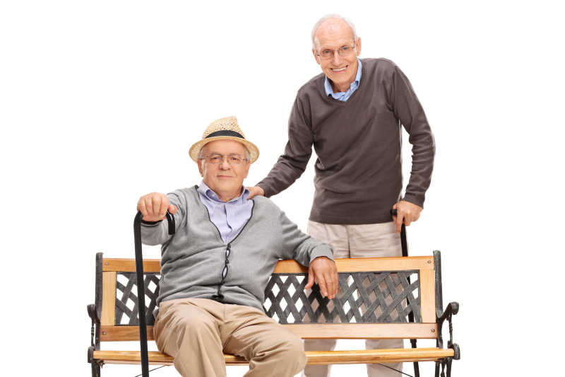 像兄弟一样两个快乐的老人