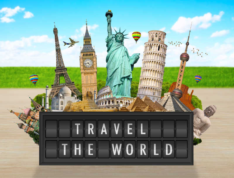 世界著名的纪念碑组合在一起