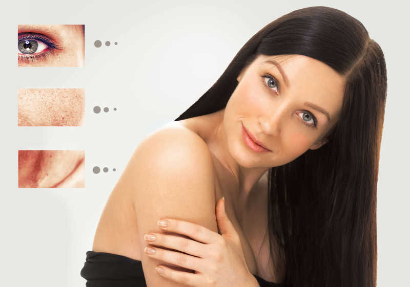 黑色长发女子的皮肤老化问题