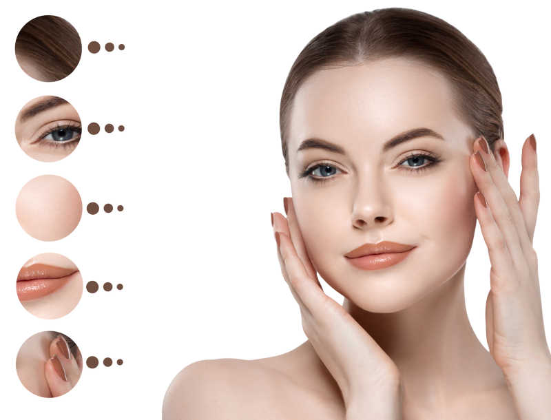 皮肤白皙光滑的的黑发美女