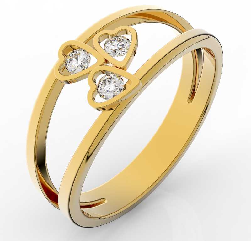 白色爱心钻石戒指