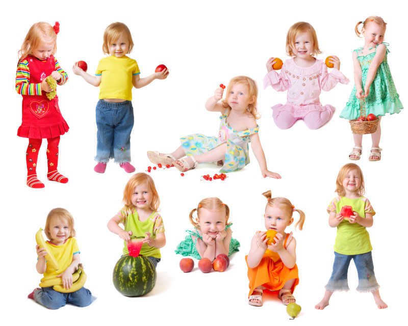 拿水果的女孩群像