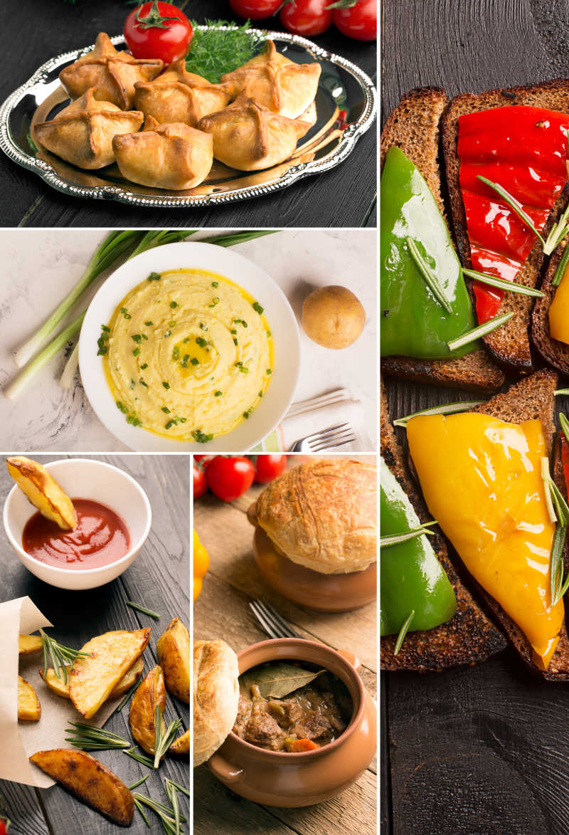 不同国家的美味烹饪食物