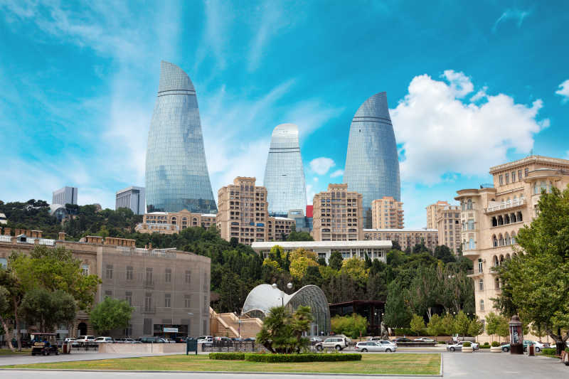 风和日丽的阿塞拜疆市