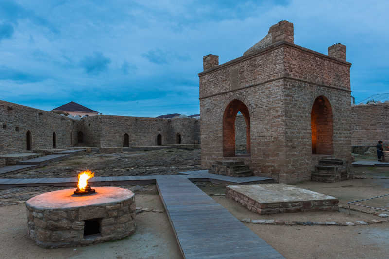 阿塞拜疆巴库市的夜景